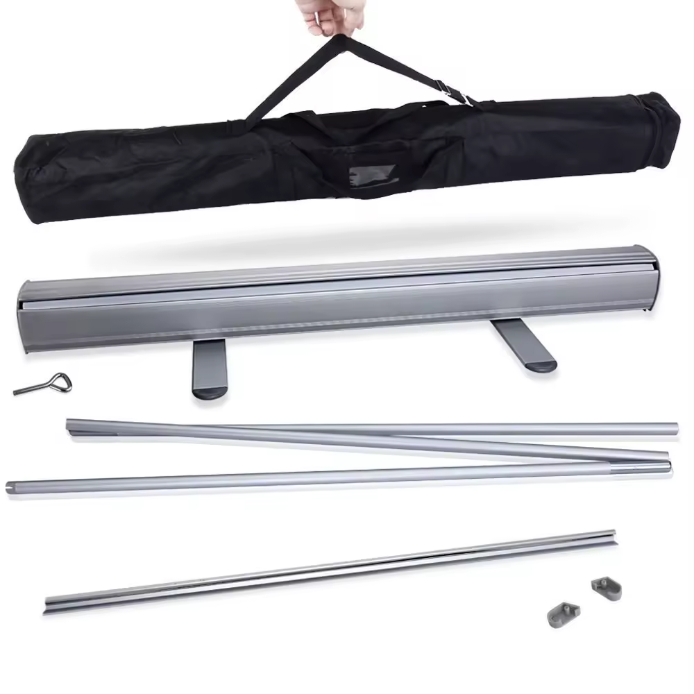 Roll-up professionale con struttura in alluminio anodizzato.